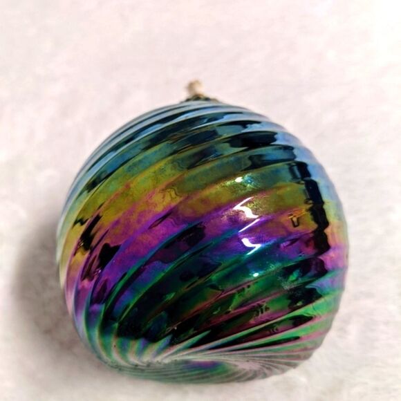 Vintage 1980's Artisan "Glass Eye Studio" Beautiful Iridescent Oil Fille… - Picture 9 of 9